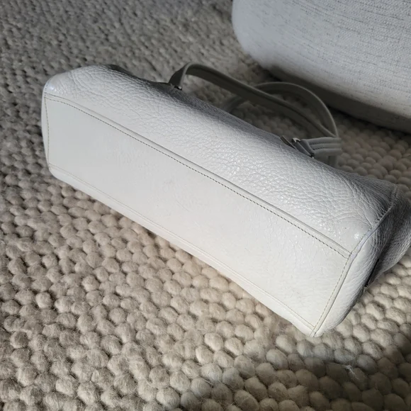 Authentic Prada Daino Bianco Leather Bag Baguette Shoulder Y2k 2000s Vintage - Picture 7 of 11